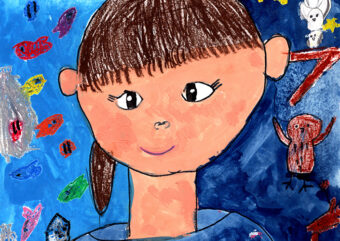 夏期講習Bコース・ずこうのきほん（小１）「自画像」