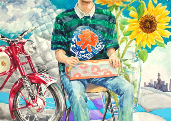 夏期講習Sコース水彩画「夏バテ！バイザウェイ」