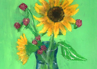 夏期講習Cコース油彩画（小学５年）「緑色」