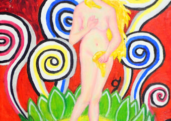 一般コース・油彩画「乗猫阿弥陀来迎図Ⅵ」