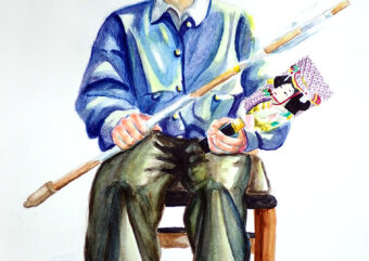 一般コース・水彩画（高１）「今年も前進」