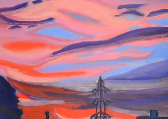 一般コース 油彩画（高２）「あの日の夕暮れ」